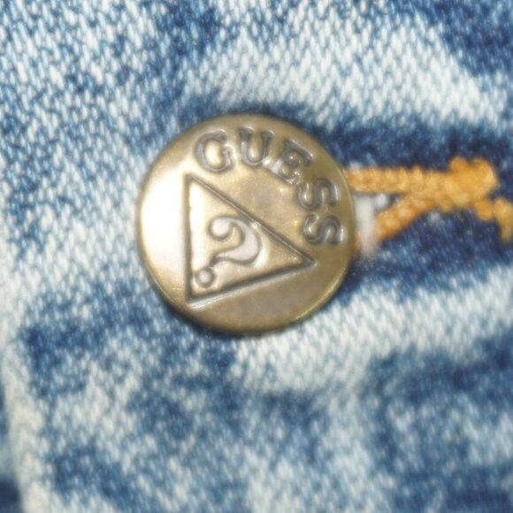 Vintage 80s Guess Acid Wash Denim Jean Jacket XL - Picture 2 of 10